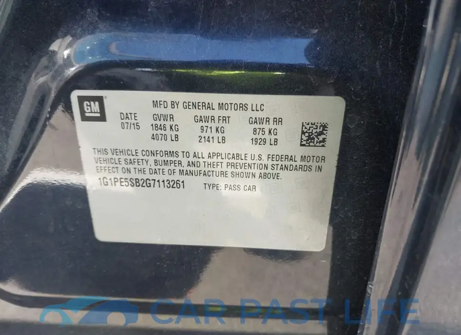 1G1PE5SB2G7113261# 9