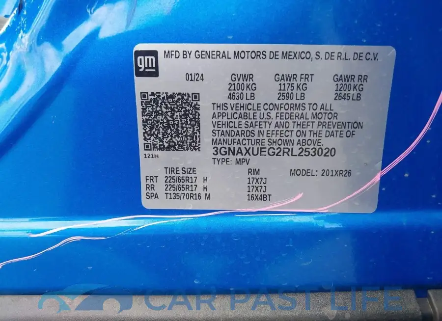 3GNAXUEG2RL253020# 9
