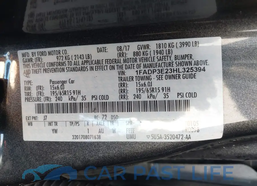 1FADP3E23HL325394# 9