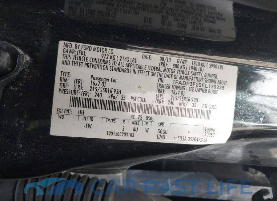 1FADP3F20EL139225# 9