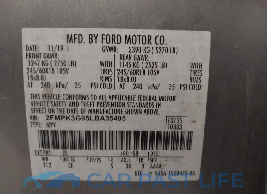 2FMPK3G95LBA35405# 9
