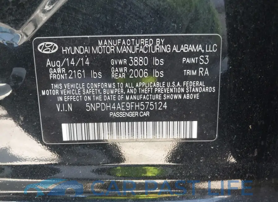 5NPDH4AE9FH575124# 9