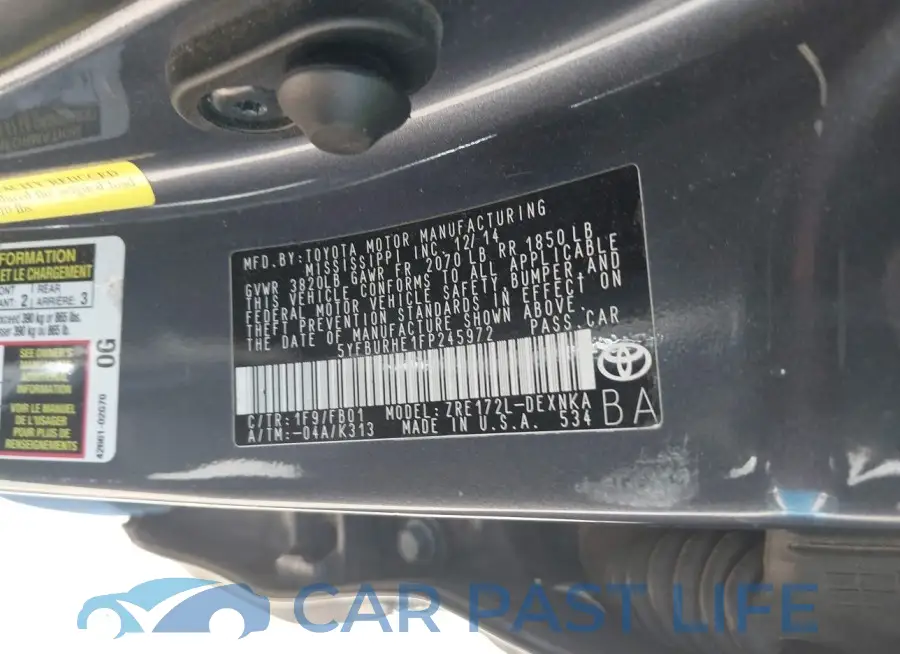 5YFBURHE1FP245972# 9