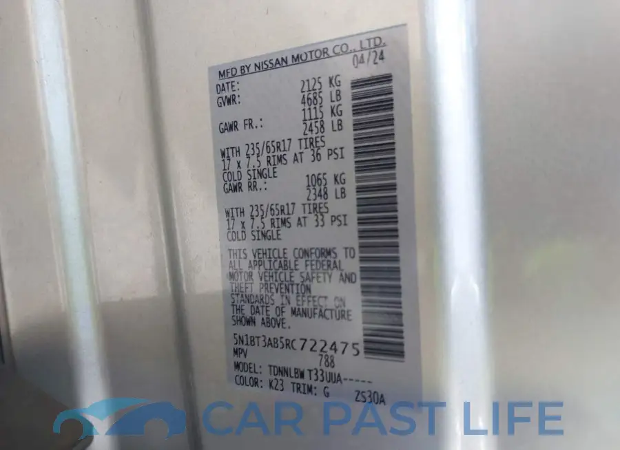 5N1BT3AB5RC722475# 9