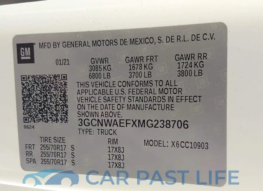 3GCNWAEFXMG238706# 9
