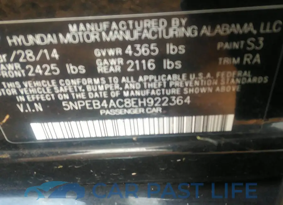5NPEB4AC8EH922364# 9