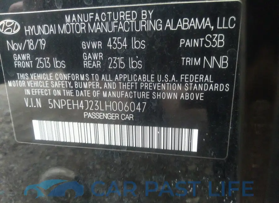 5NPEH4J23LH006047# 9