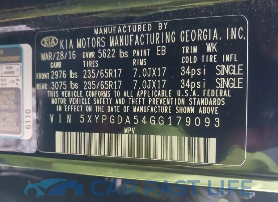 5XYPGDA54GG179093# 9