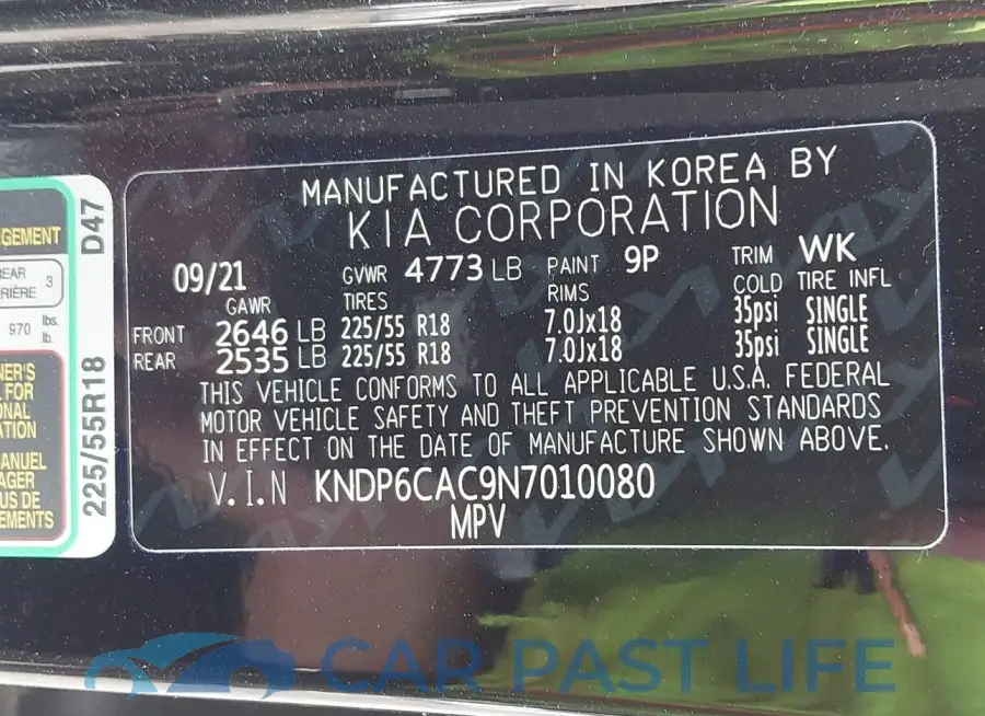KNDP6CAC9N7010080# 9