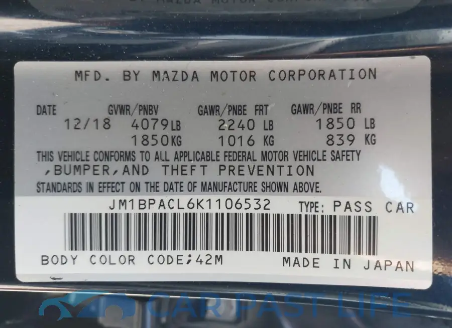 JM1BPACL6K1106532# 9