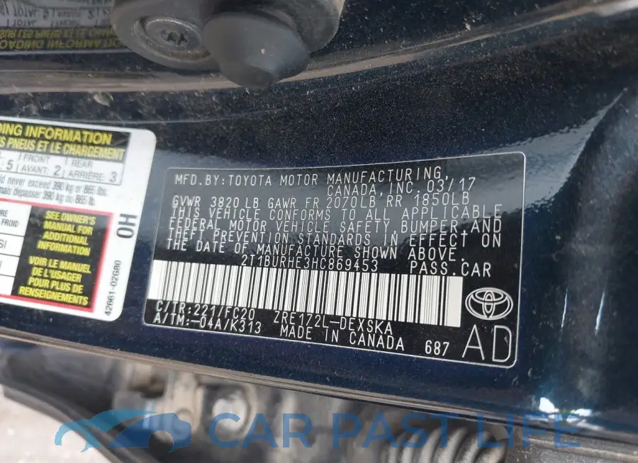 2T1BURHE3HC869453# 9