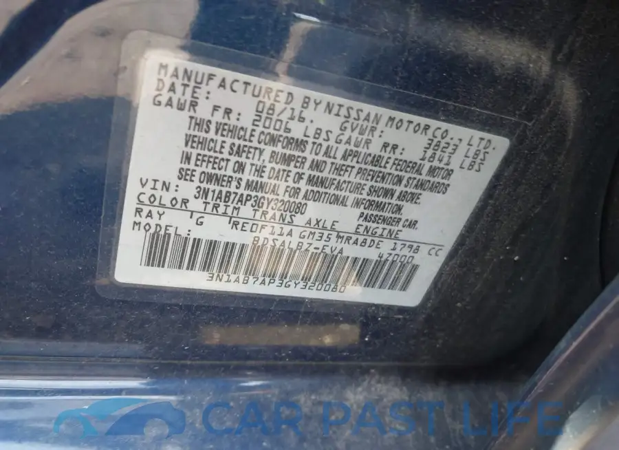 3N1AB7AP3GY320080# 9