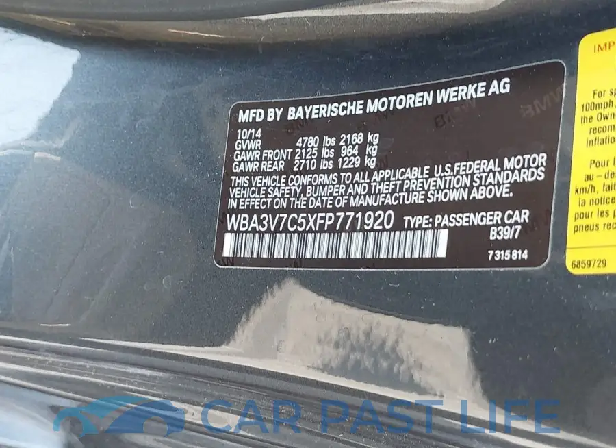 WBA3V7C5XFP771920# 9