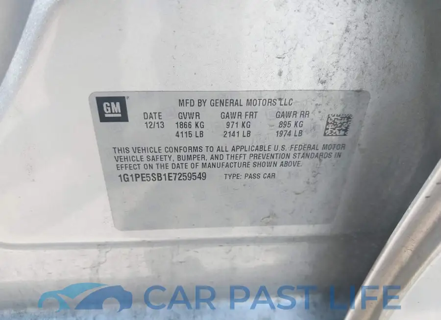 1G1PE5SB1E7259549# 9