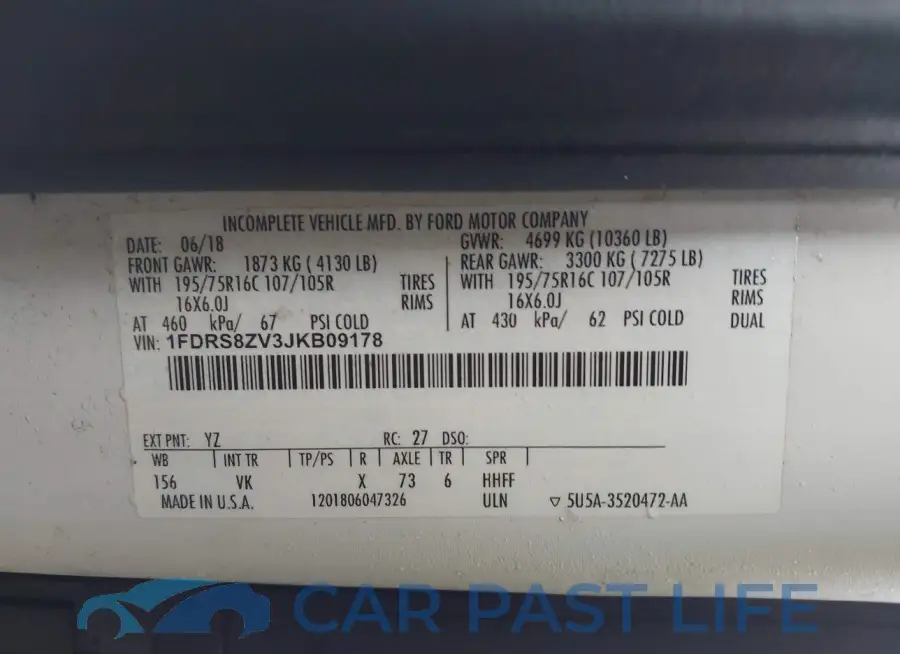 1FDRS8ZV3JKB09178# 8