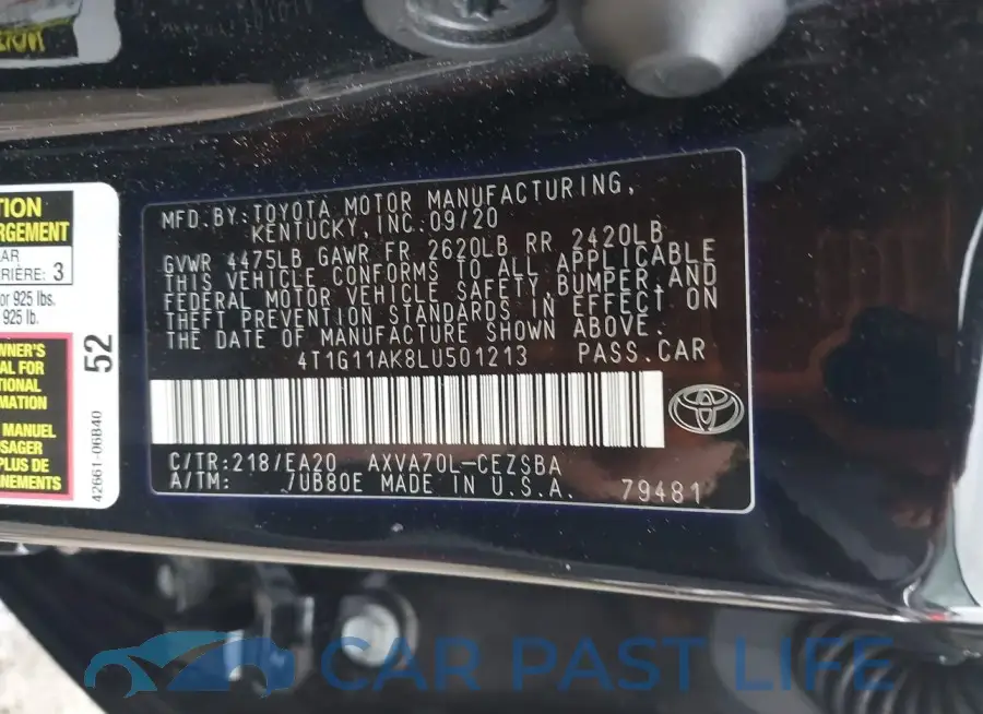 4T1G11AK8LU501213# 9
