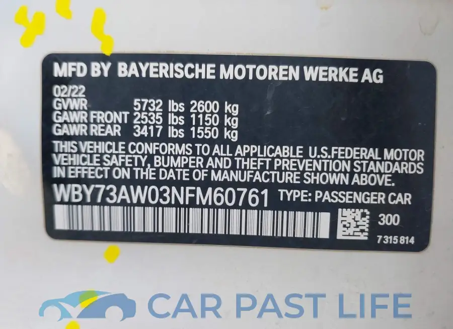 WBY73AW03NFM60761# 9
