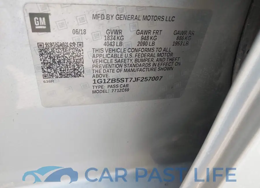 1G1ZB5ST7JF257007# 9