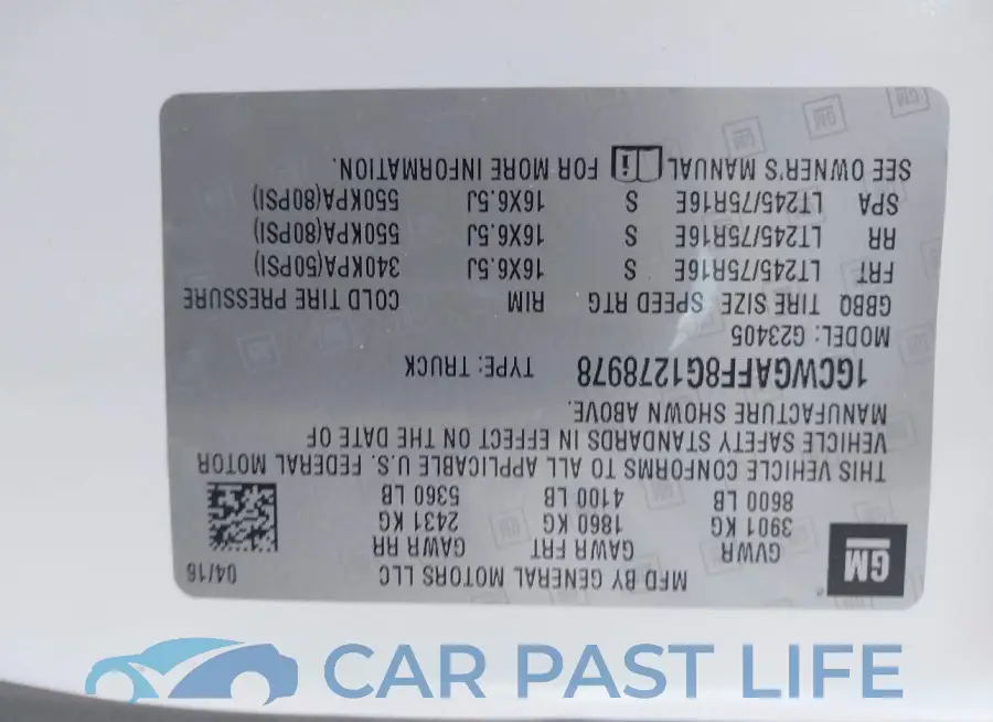 1GCWGAFF8G1278978# 9