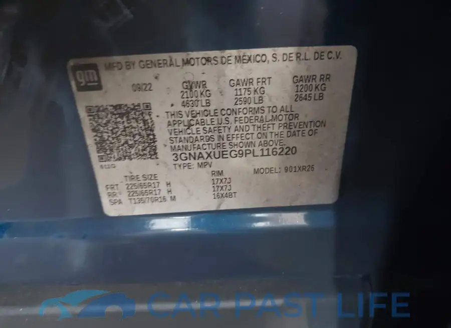 3GNAXUEG9PL116220# 9