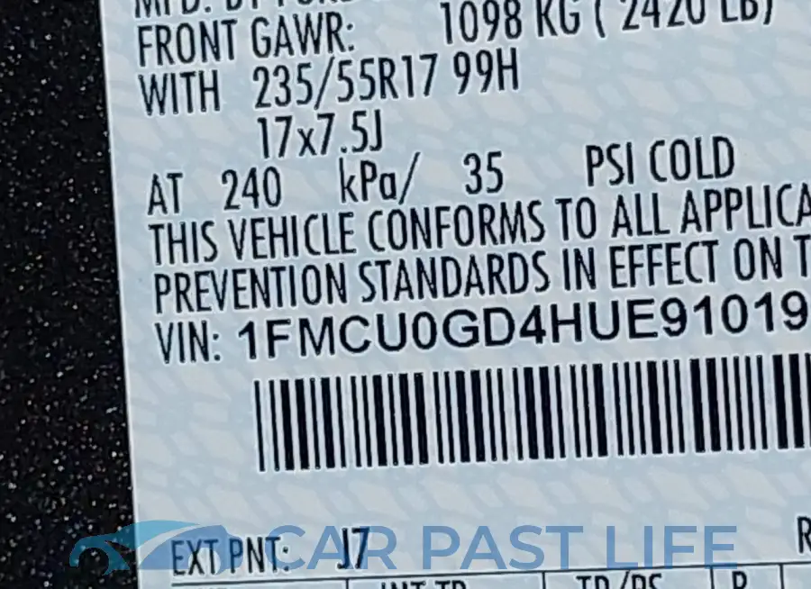 1FMCU0GD4HUE91019# 9