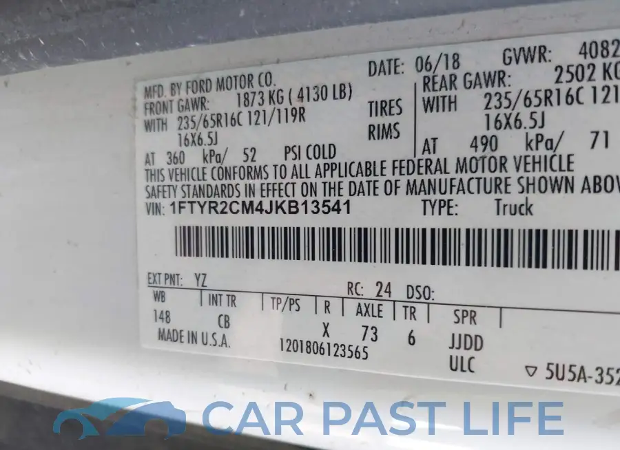 1FTYR2CM4JKB13541# 9