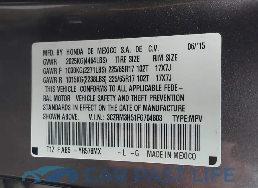 3CZRM3H51FG704803# 9