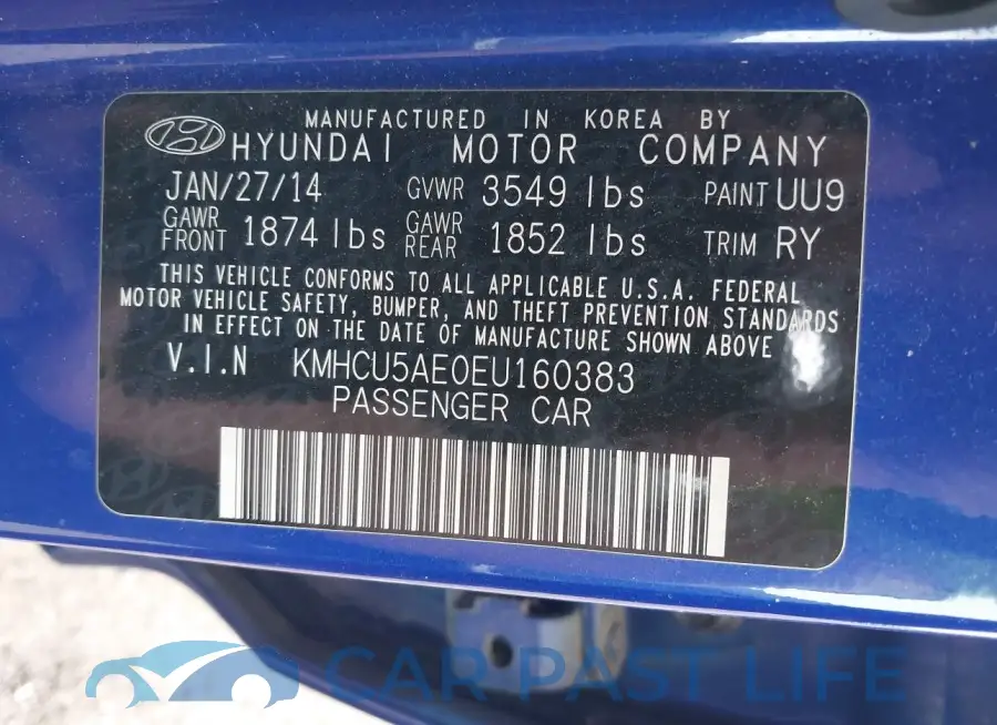 KMHCU5AE0EU160383# 9