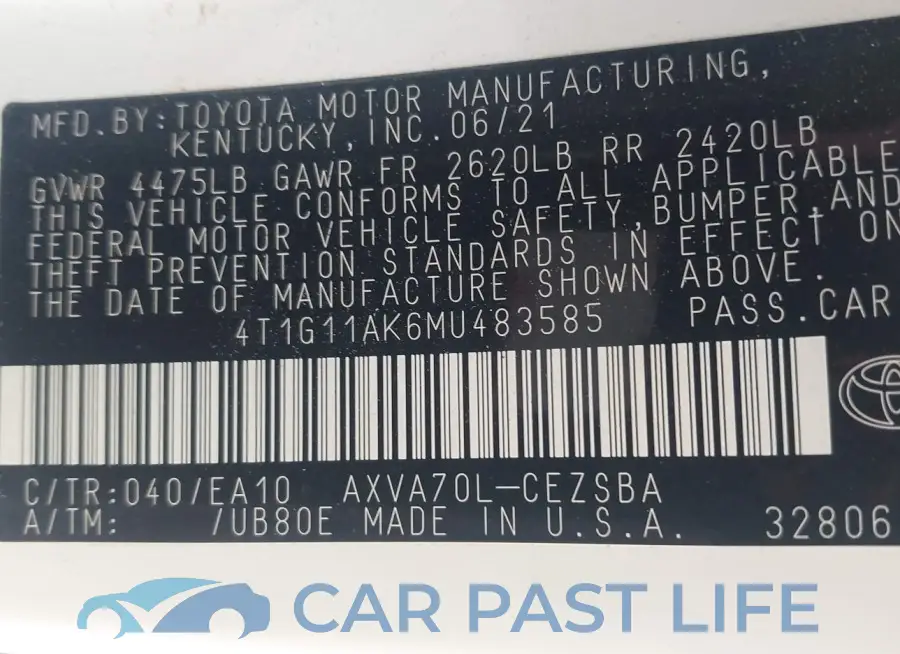 4T1G11AK6MU483585# 9