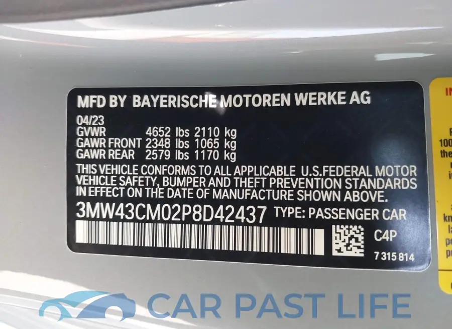 3MW43CM02P8D42437# 9