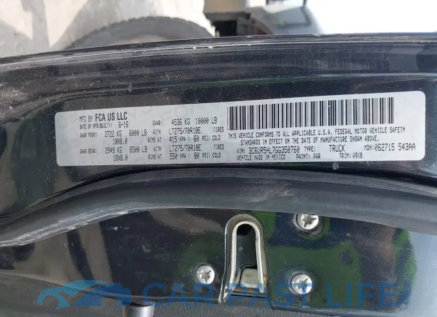 3C6UR5HL7GG350760# 9