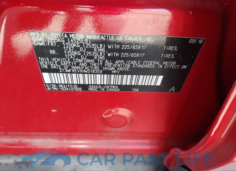 2T3WFREVXHW318359# 9