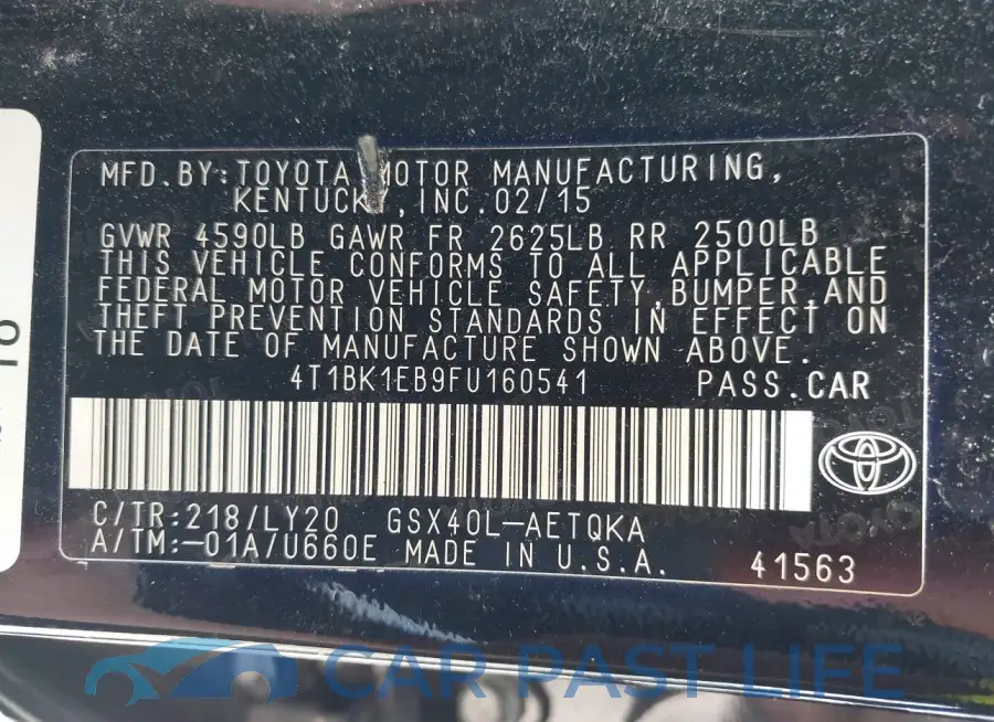 4T1BK1EB9FU160541# 9