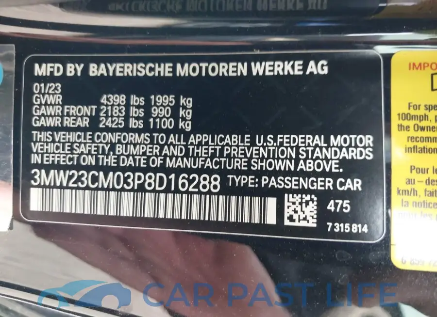 3MW23CM03P8D16288# 9