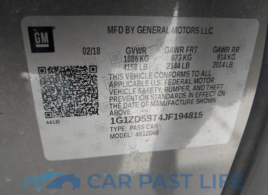 1G1ZD5ST4JF194815# 9