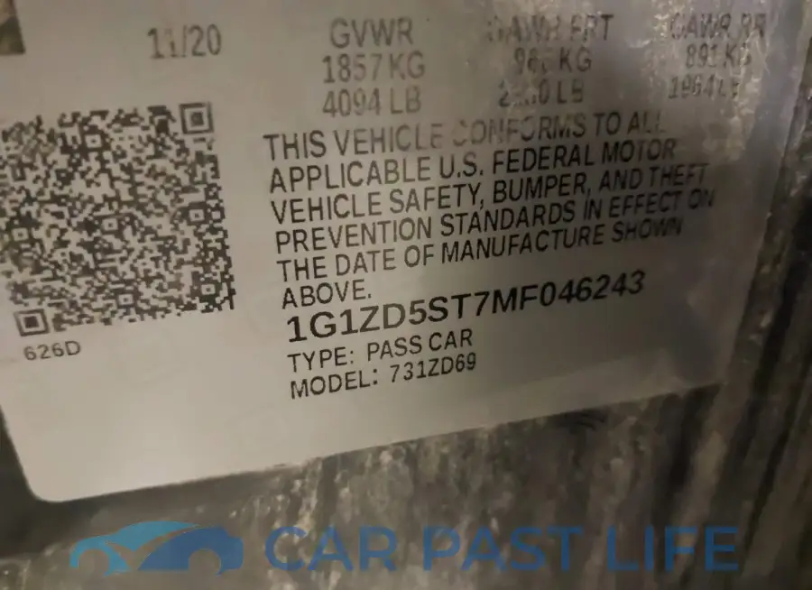 1G1ZD5ST7MF046243# 9