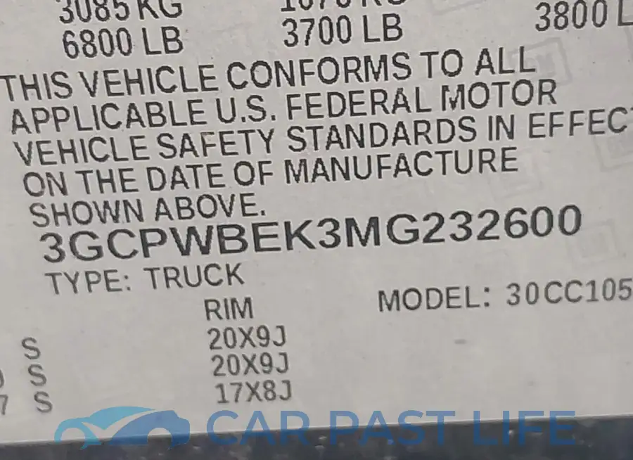 3GCPWBEK3MG232600# 9