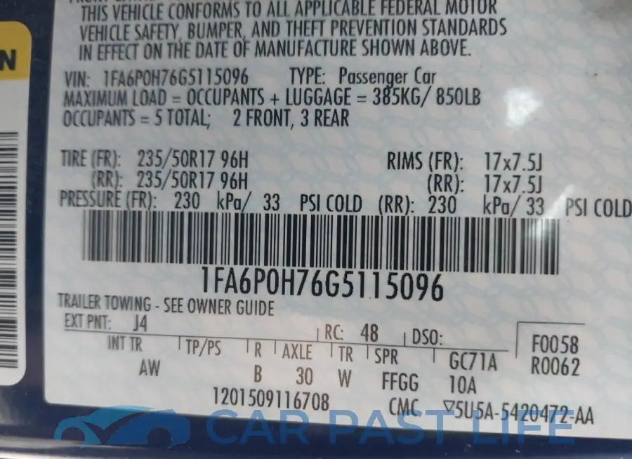 1FA6P0H76G5115096# 9