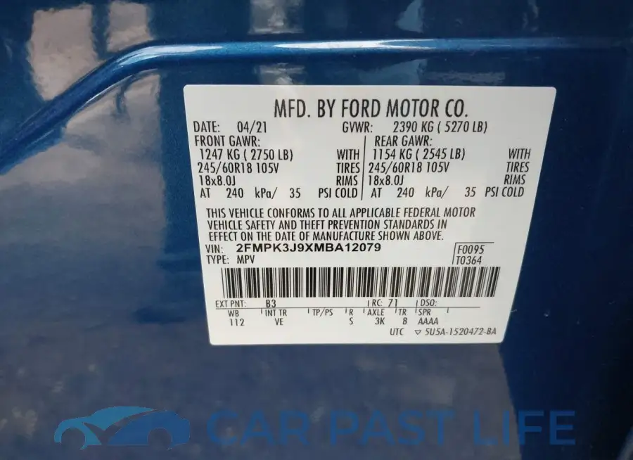 2FMPK3J9XMBA12079# 9
