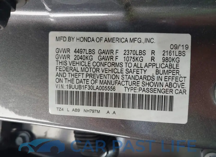 19UUB1F30LA005556# 9