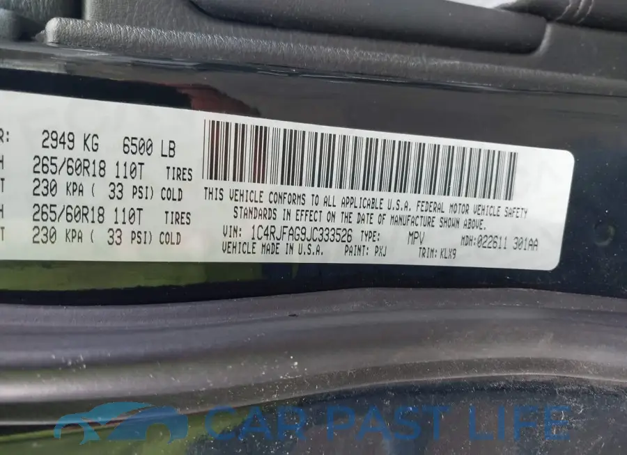 1C4RJFAG9JC333526# 9