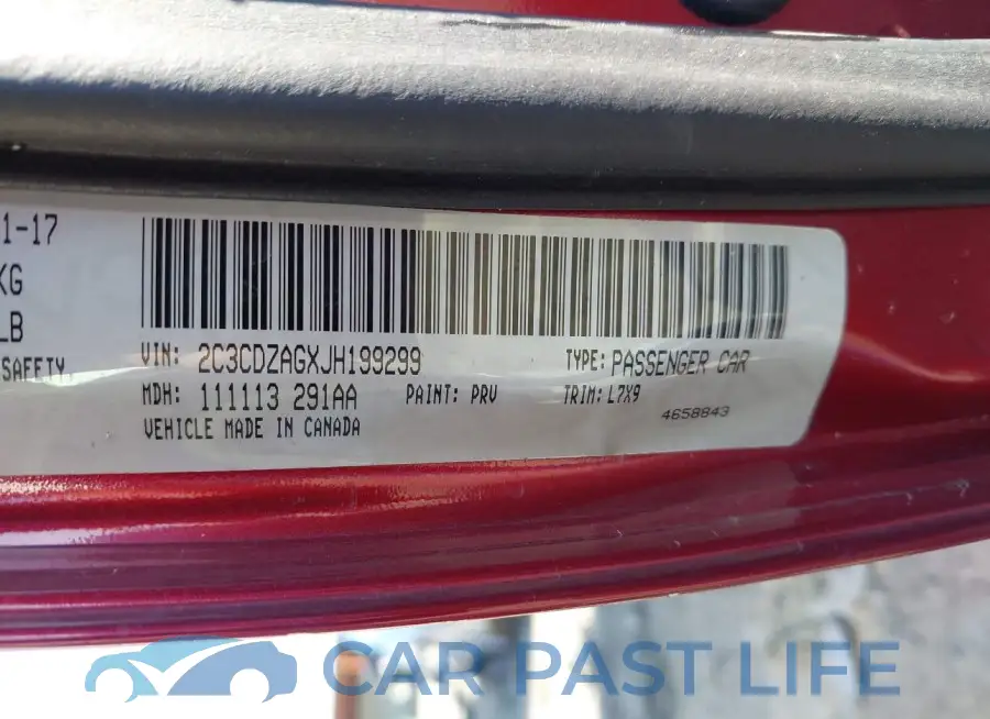 2C3CDZAGXJH199299# 9