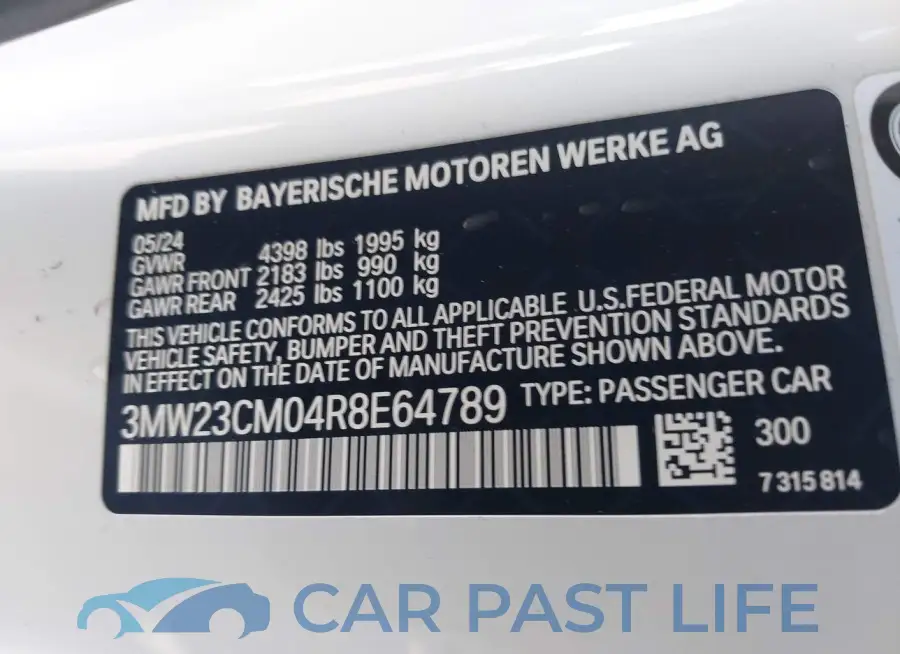 3MW23CM04R8E64789# 9
