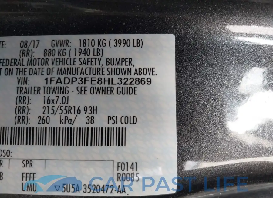 1FADP3FE8HL322869# 9