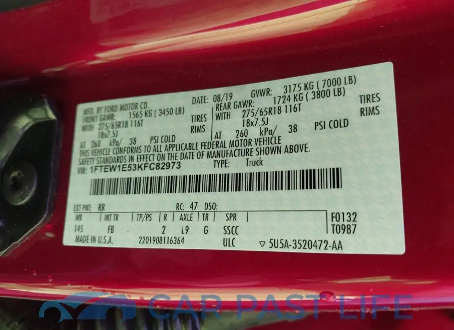 1FTEW1E53KFC82973# 9