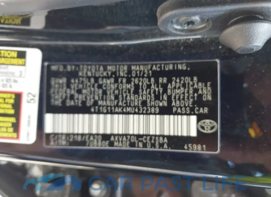 4T1G11AK4MU432389# 9