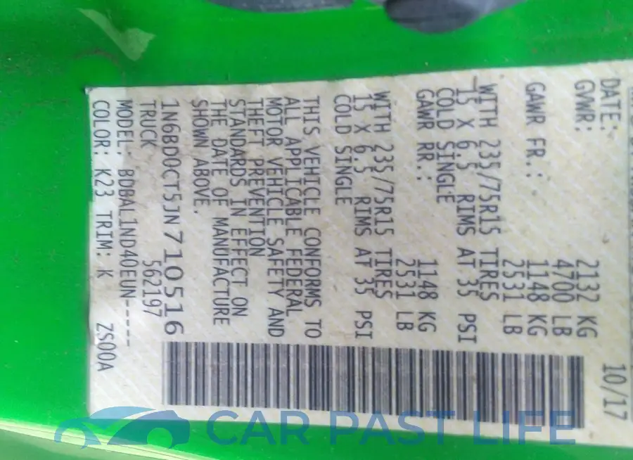 1N6BD0CT5JN710516# 9