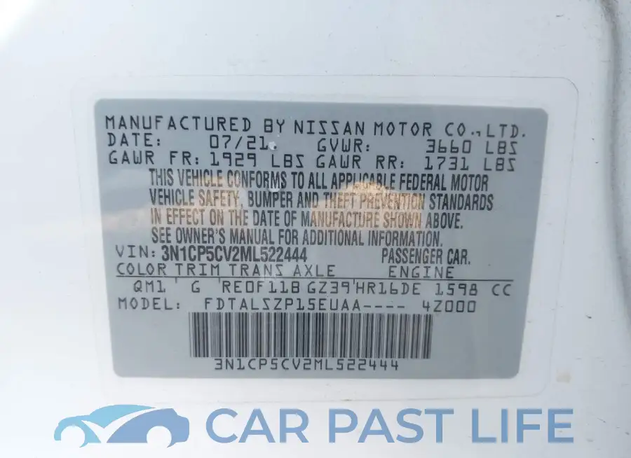 3N1CP5CV2ML522444# 9