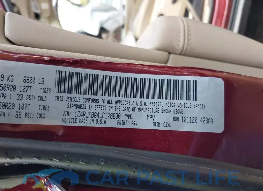 1C4RJFBG4LC178630# 9