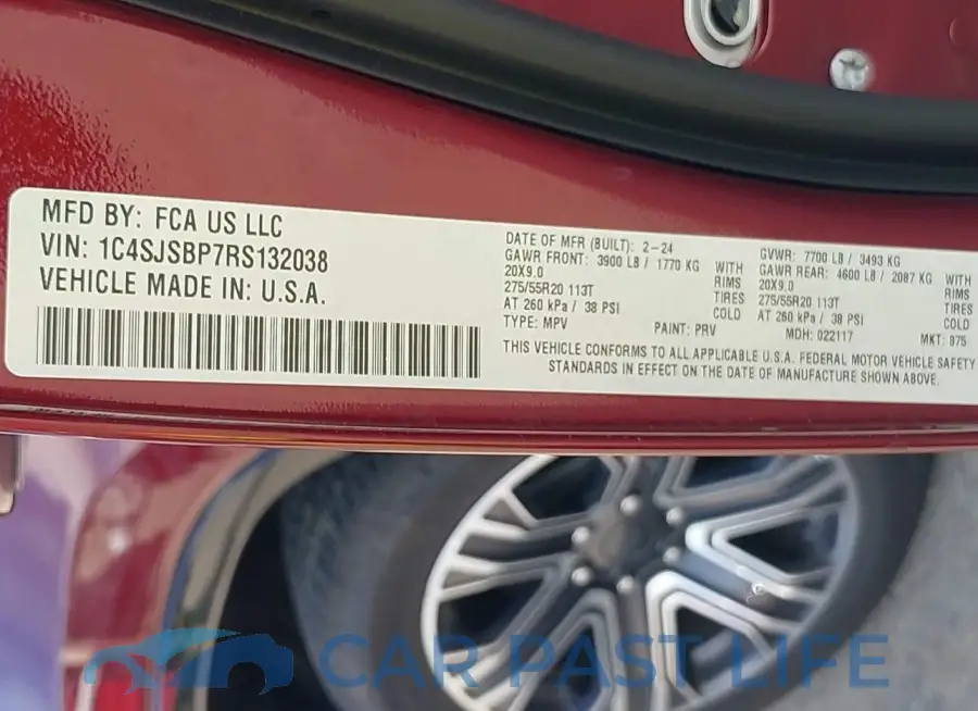 1C4SJSBP7RS132038# 9